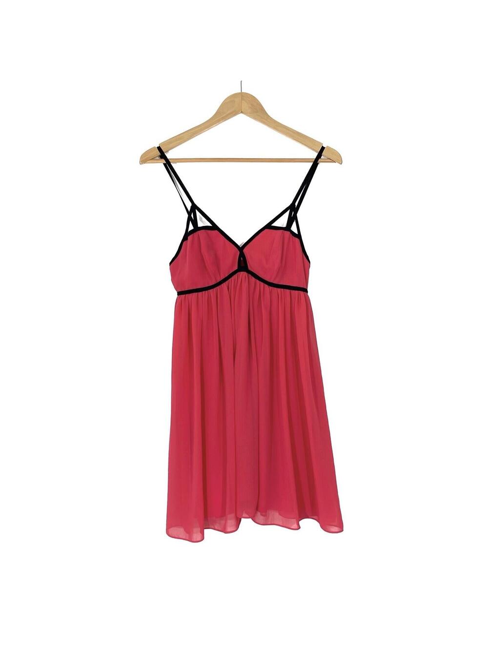 Dotti Women’s Size 8 Medium Pink Black Contrast Trim Cut Out Lined Party Dress